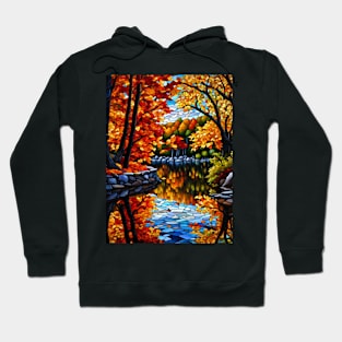 Stained Glass Autumn Scene Hoodie